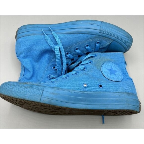 Converse Sneakers Womens 6.5 Monochrome Turquoise High Top Canvas Mens 4.5 - Picture 5 of 7
